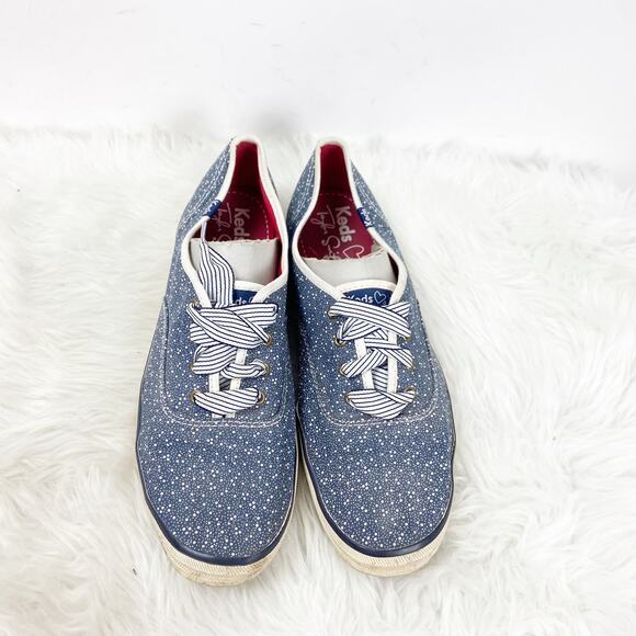 Keds Taylor Swift 9.5 Womens Blue White Print Canvas Sneakers - Picture 6 of 9